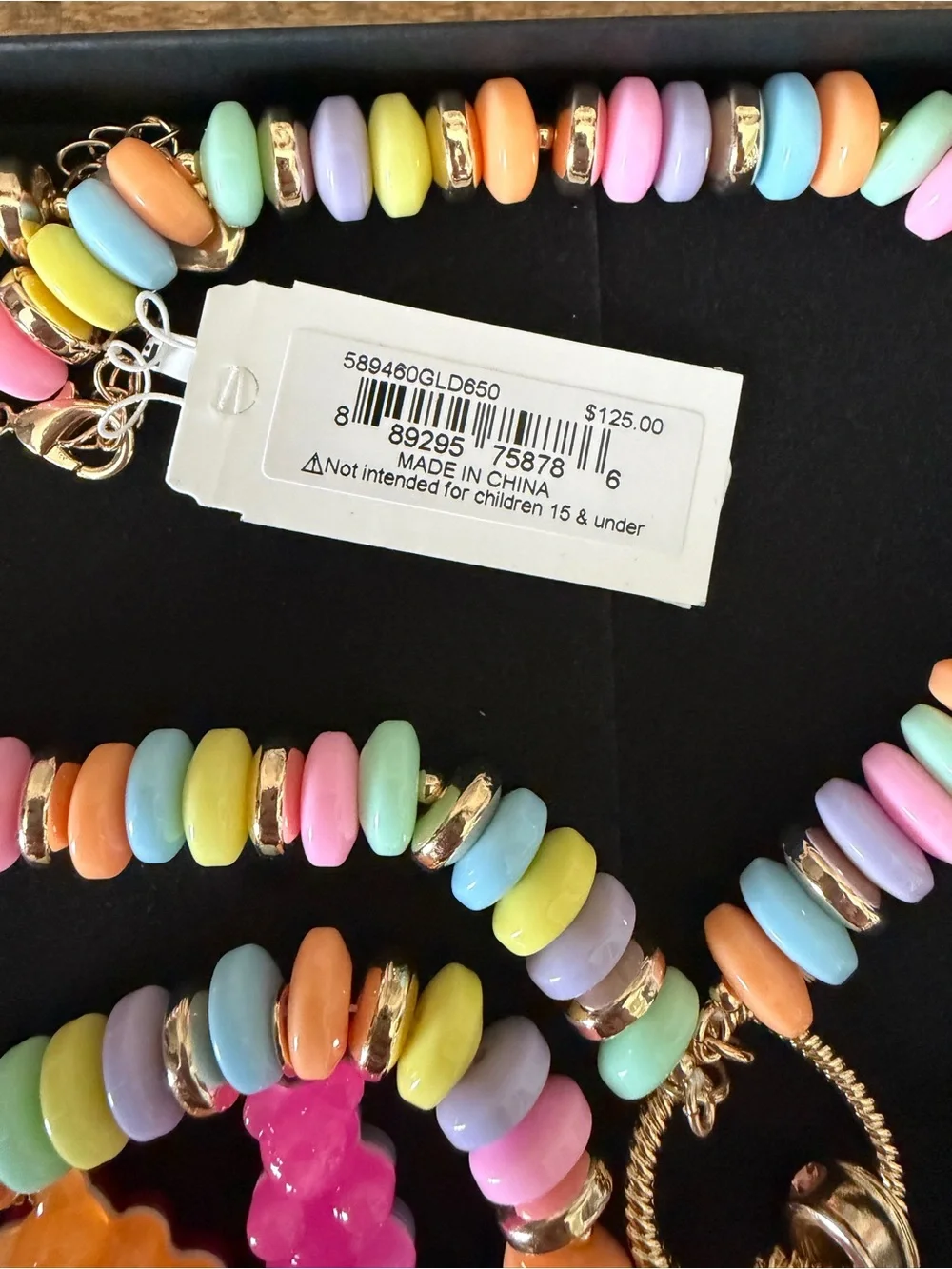 Betsey Johnson Pastel Gummy Bear Necklace and Bracelet Set - Multicolor